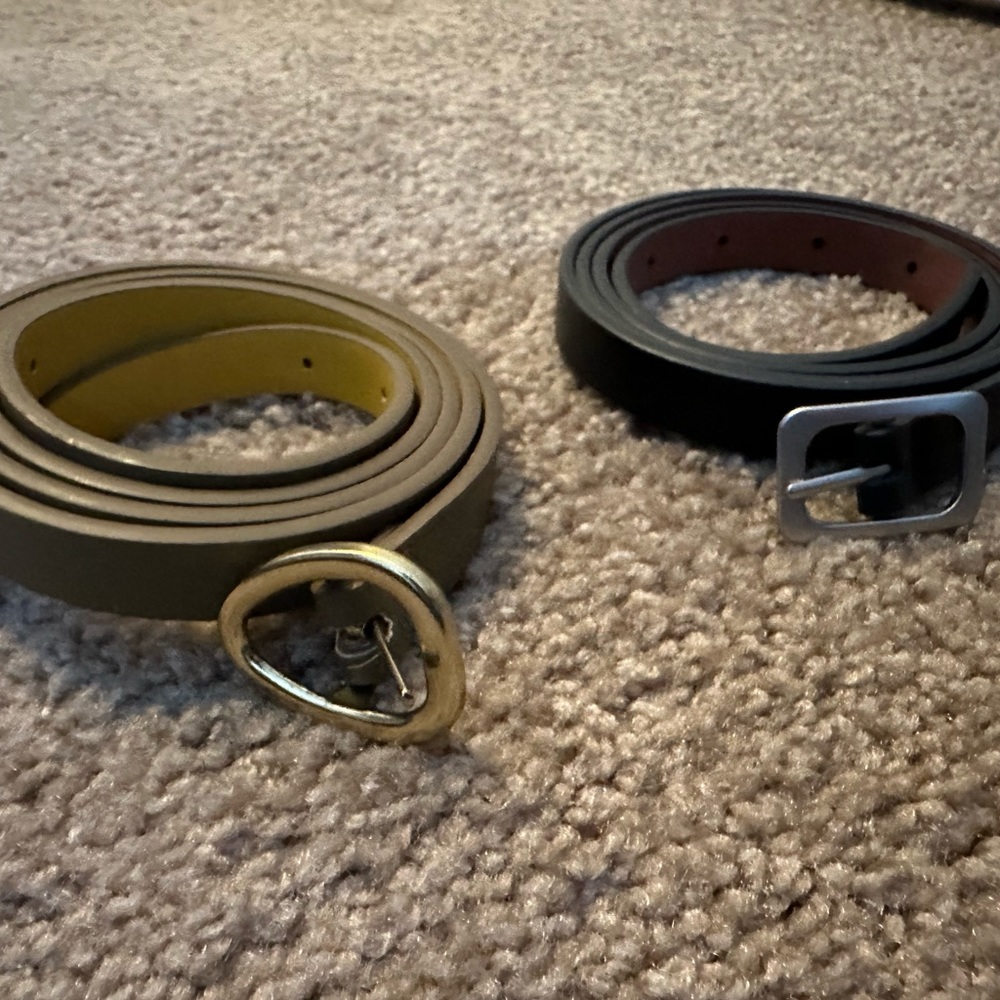 Skinny Belts 48inch - black and tan